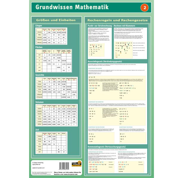 Lernposter Mathematik 2 - Größen und Einheiten